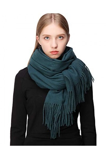 RIIQIICHY Écharpe pashmina pour femme - Écharpe chaude pour mariage et hiver, gris foncé, L