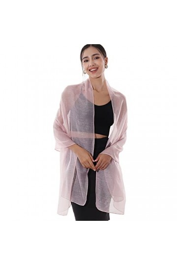 RIIQIICHY Echarpe Étole Femme Rose Clair Étole Robe de Soirée Pashmina Châle Festif