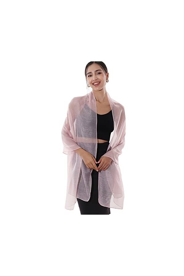 RIIQIICHY Echarpe Étole Femme Rose Clair Étole Robe de Soirée Pashmina Châle Festif