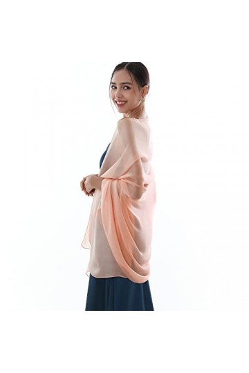 RIIQIICHY – Écharpe pour femme en mousseline de soie légère, pashmina pour cheveux, de mariage, pour robes de soirée, Rose 15