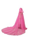 GRACEART Cape de mariée à capuche longue dos de mariage Tulle elfe robe chapelle voile Mantilla, violet, taille unique