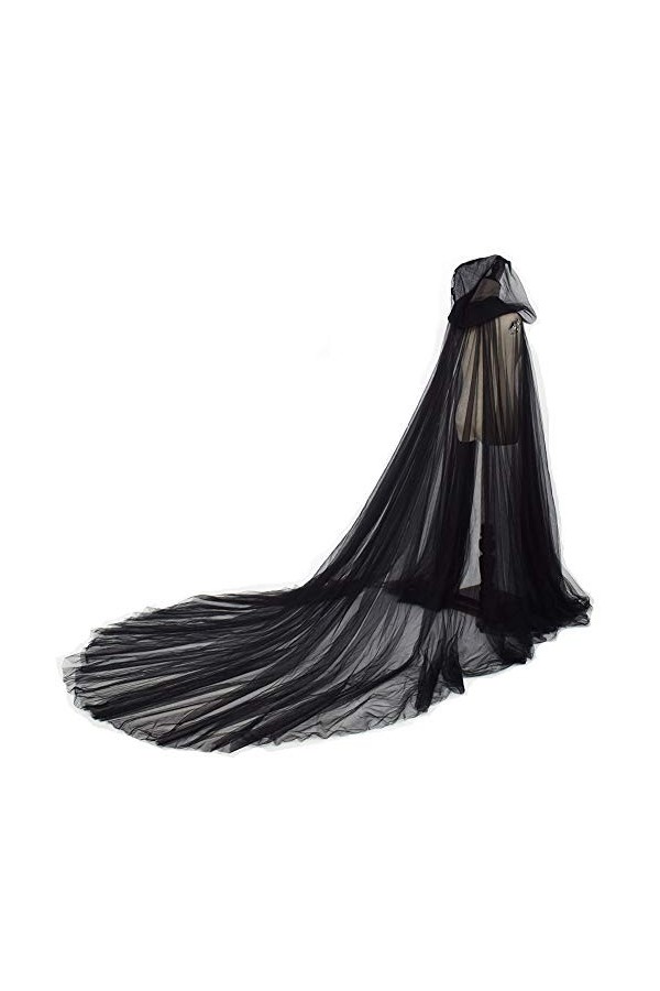 GRACEART Cape de mariée à capuche longue dos de mariage Tulle elfe robe chapelle voile Mantilla, violet, taille unique