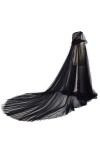 GRACEART Cape de mariée à capuche longue dos de mariage Tulle elfe robe chapelle voile Mantilla, violet, taille unique