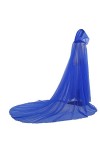 GRACEART Cape de mariée à capuche longue dos de mariage Tulle elfe robe chapelle voile Mantilla, violet, taille unique