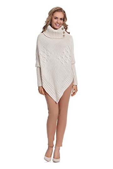 Merry Style Poncho Vêtement Femme M83N4 Poudre, One Size 