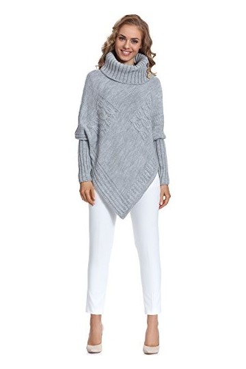 Merry Style Poncho Vêtement Femme M83N4 Poudre, One Size 