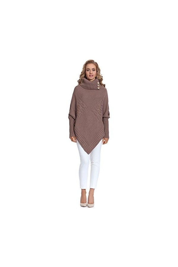 Merry Style Poncho Vêtement Femme M83N4 Poudre, One Size 