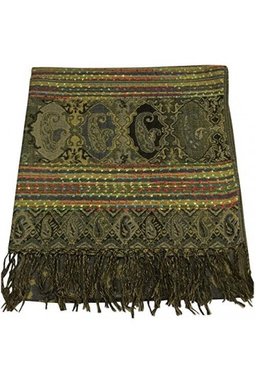 CJ Apparel Or Brun Aquarelle Fleur Design Châle écharpe Enveloppe Étole Jeu