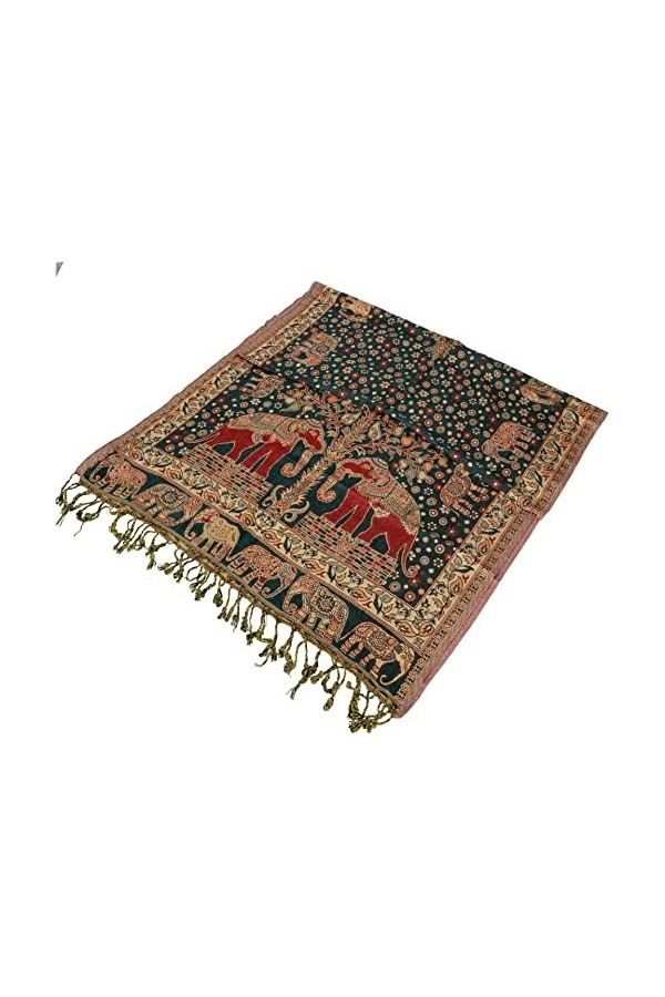 Guru-Boutique, Écharpe Pashmina / étole Avec Motif Paisley - Indigo, Bleu, Synthétique, Size:Taille Unique, 200x100 cm, Echar