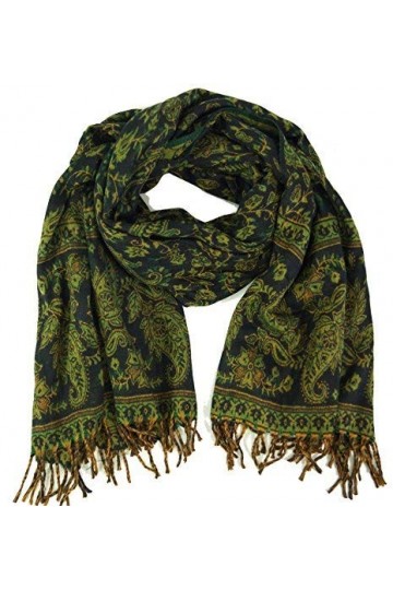 Guru-Boutique, Écharpe Pashmina / étole Avec Motif Paisley - Indigo, Bleu, Synthétique, Size:Taille Unique, 200x100 cm, Echar