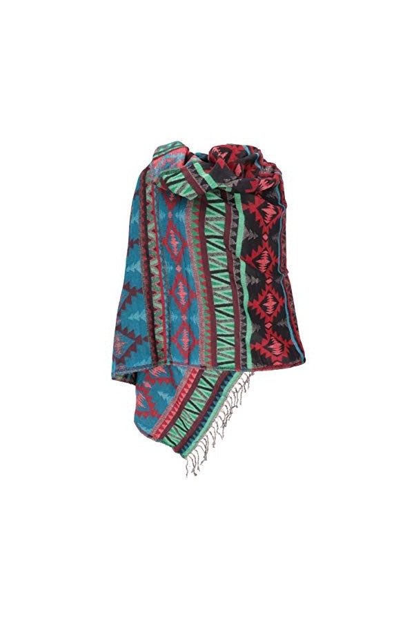 Guru-Boutique, Écharpe Pashmina / étole Avec Motif Paisley - Indigo, Bleu, Synthétique, Size:Taille Unique, 200x100 cm, Echar