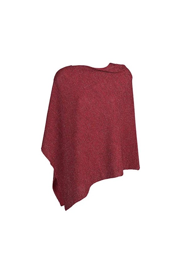 styleBREAKER Poncho pour Dames en Tricot Fin de Couleurs Unies avec Fils à Paillettes, Coupe asymétrique, sans Manches, col R