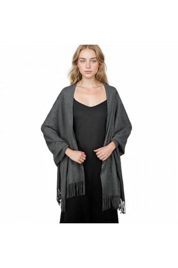 Pashmina Écharpe dhiver pour femme Châle et écharpe pour robe de soirée Grand châle doux de mariage, bleu marine, taille uni