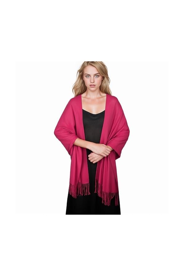 Pashmina Écharpe dhiver pour femme Châle et écharpe pour robe de soirée Grand châle doux de mariage, bleu marine, taille uni