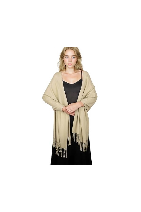 Pashmina Écharpe dhiver pour femme Châle et écharpe pour robe de soirée Grand châle doux de mariage, bleu marine, taille uni