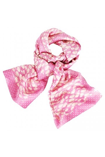 Foulard Femme 100% Soie Imprimé : BEAT Collection Design Scarf 50 x 180 cm Rose Maoit