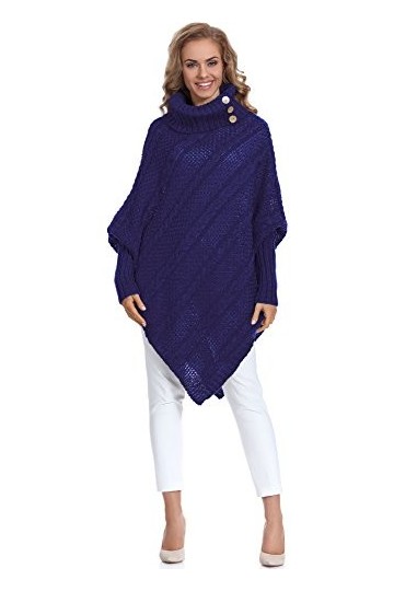 Merry Style Poncho Vêtement Femme C46l4 Bleu Sombre, One Size 