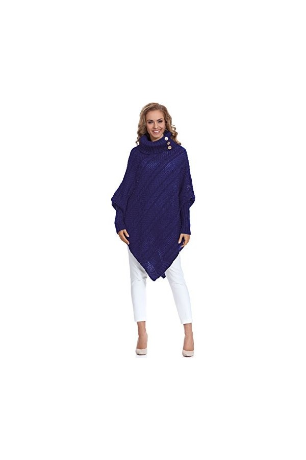 Merry Style Poncho Vêtement Femme C46l4 Bleu Sombre, One Size 