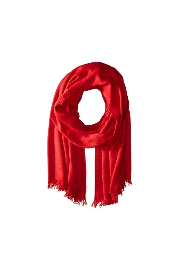 Calvin Klein Écharpe Pashmina avec Logo CK Châle, Rouge, Taille Unique Femme