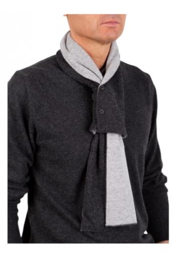 Écharpe pour homme en cachemire fabriquée en Italie, écharpe boutons bicolore pour femme, cache-cou en cachemire dhiver unis