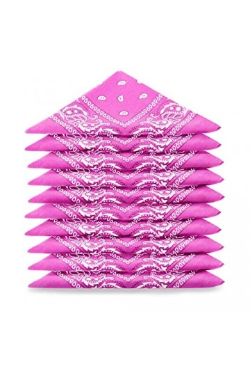Lot de bandanas 100% Coton paisley foulard fichu - Rose - Lot de 20 identiques