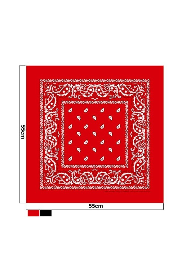 Lot de bandanas 100% Coton paisley foulard fichu - Rose - Lot de 20 identiques