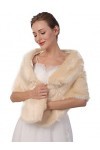 Sither Châle en fausse fourrure pour femme, couverture de mariage dhiver en fausse fourrure avec broche en strass pour robes