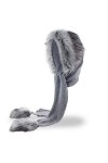 Futrzane Capuche Chapeau Echarpe Fausse Fourrure Châle Gris Clair - Argenté Sibérie 