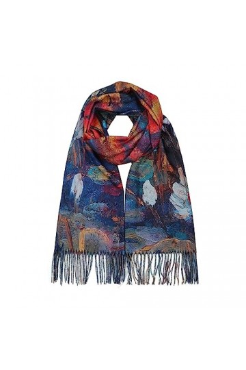 RIIQIICHY Écharpes imprimées réversibles pour femmes, châles pashmina et enveloppes, écharpe pour femme pour lhiver chaud, É