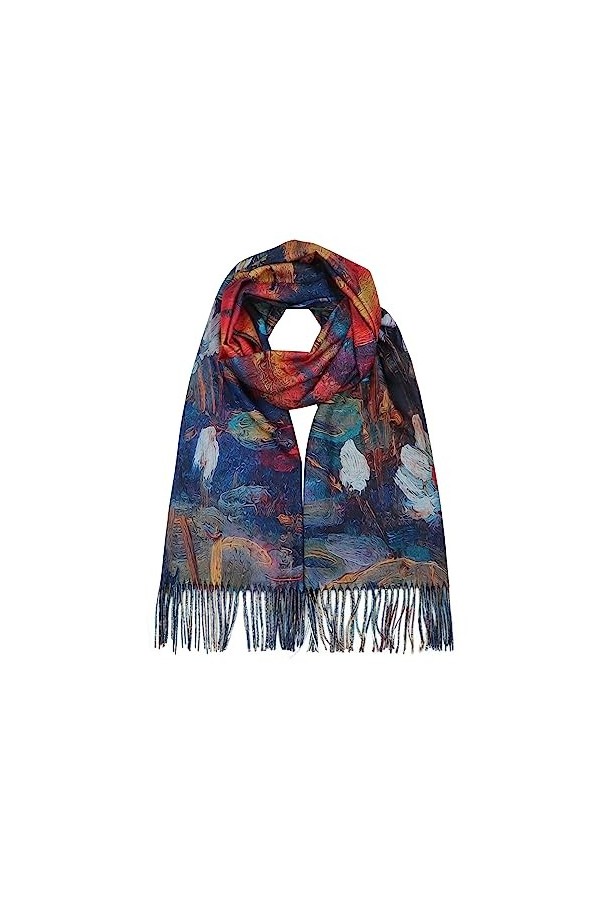 RIIQIICHY Écharpes imprimées réversibles pour femmes, châles pashmina et enveloppes, écharpe pour femme pour lhiver chaud, É