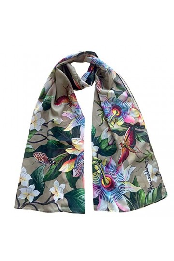 Anuschka - Echarpe en mousseline imprimee pour femmes - Floral Passion