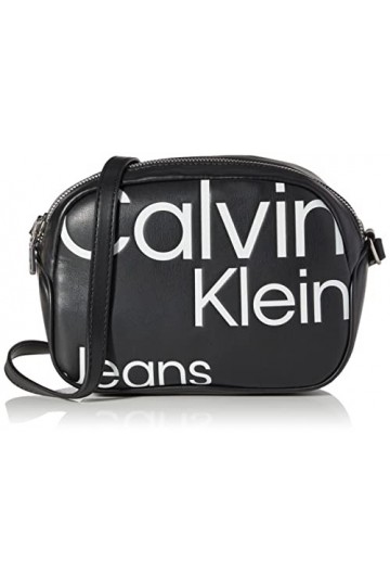 Calvin Klein Sleek Camera Bag20, Crossovers Femme, Black AOP, Taille Unique