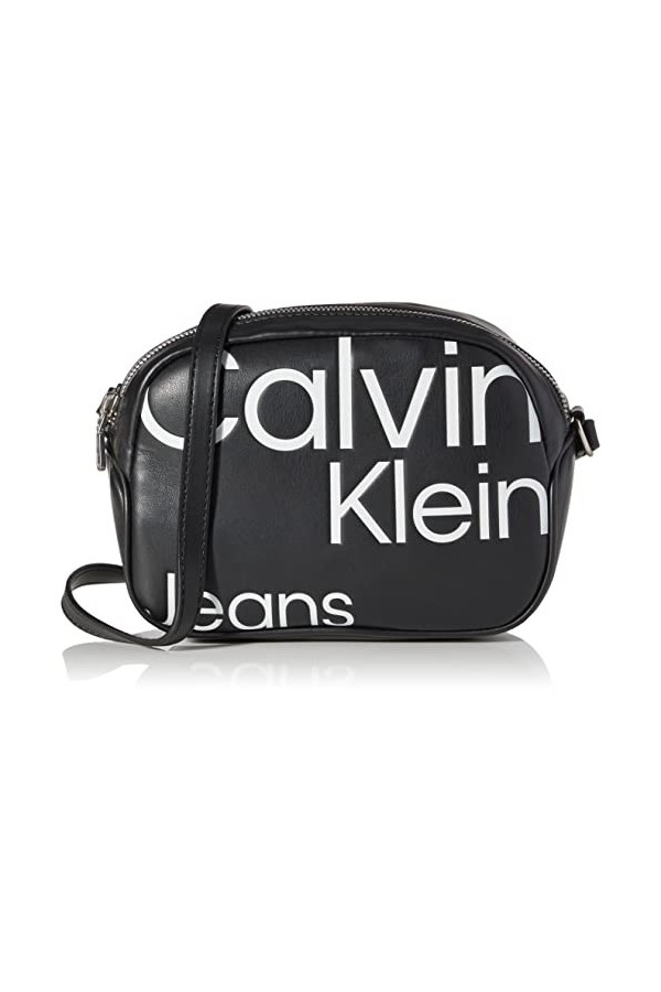 Calvin Klein Sleek Camera Bag20, Crossovers Femme, Black AOP, Taille Unique