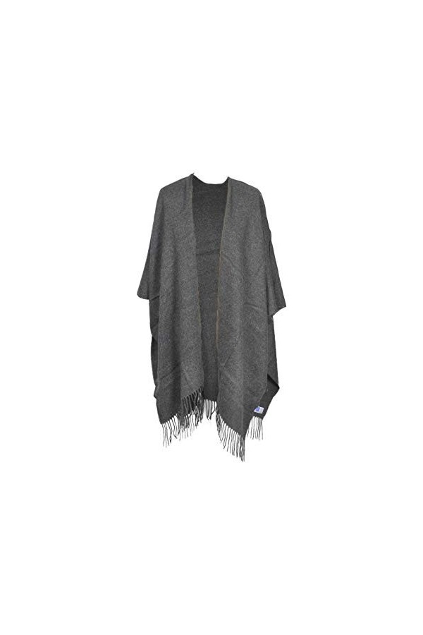 TOUTACOO, Grand Poncho Femme avec Franges - Fabriqué en France, 07-ecru, Taille unique