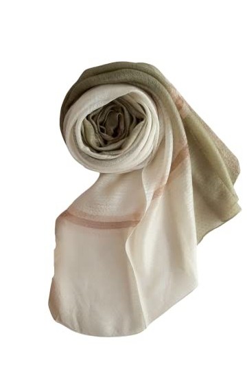 Écharpe soyeuse pour femme - Hijab - 30 % soie - Vert argenté, Vert argenté., taille unique