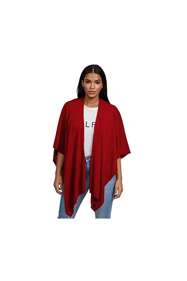 Glamexx24 Poncho pour femme - Sensation cachemire - Tricot - Cardigan XXL - Fabriqué en Italie, beige, taille unique