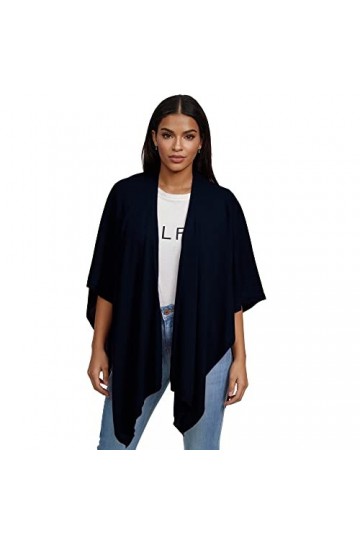 Glamexx24 Poncho pour femme - Sensation cachemire - Tricot - Cardigan XXL - Fabriqué en Italie, beige, taille unique