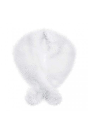 Futrzane Etola Echarpe Fausse Fourrure Châle Col d’hiver Blanc 