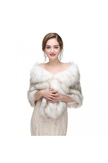 Keivvsh Châle en fausse fourrure de renard pour femme pour mariage ou soirée, Pj170932, taille unique
