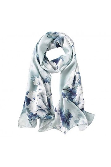 ANDANTINO Longue écharpe 100 % soie de mûrier pour femme - Grand châle pour foulard et cou - Enveloppement oblong pour cheveu