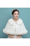 Châle en fausse fourrure pour femme, blanc, taille unique