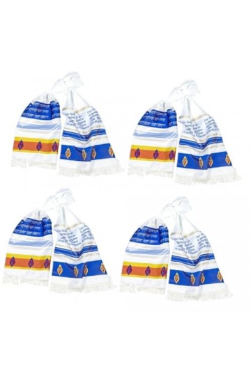 Hemobllo 4 Pièces Serviette De Prière Hommes Châle De Prière Écharpe Religieuse Châles De Prière Messianiques Couverture De M