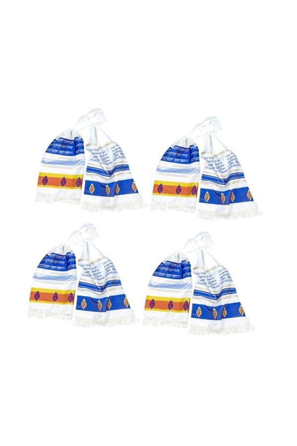 Hemobllo 4 Pièces Serviette De Prière Hommes Châle De Prière Écharpe Religieuse Châles De Prière Messianiques Couverture De M