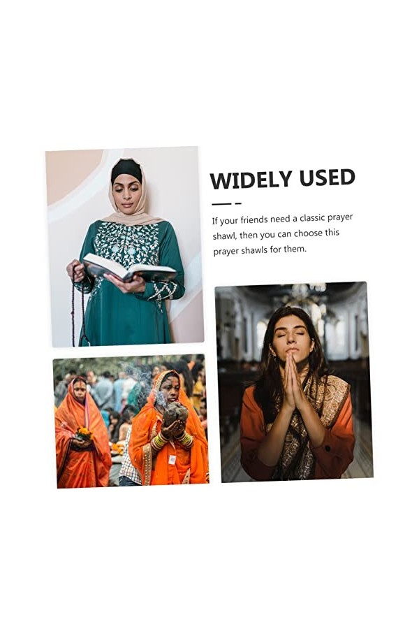 Hemobllo 4 Pièces Serviette De Prière Hommes Châle De Prière Écharpe Religieuse Châles De Prière Messianiques Couverture De M
