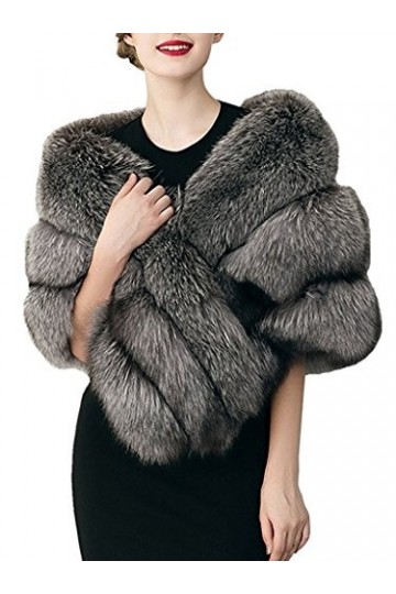 FOLOBE Mariage Faux Fourrure Foulards Veste étoles Femmes épaissir Faux Fourrure écharpe châles Hausser Poncho Chaud pour la 