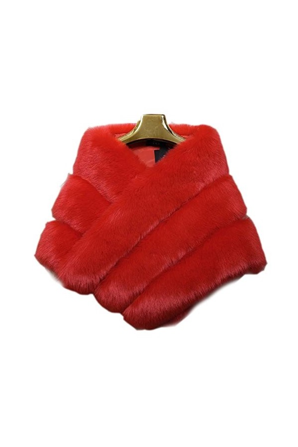 FOLOBE Mariage Faux Fourrure Foulards Veste étoles Femmes épaissir Faux Fourrure écharpe châles Hausser Poncho Chaud pour la 