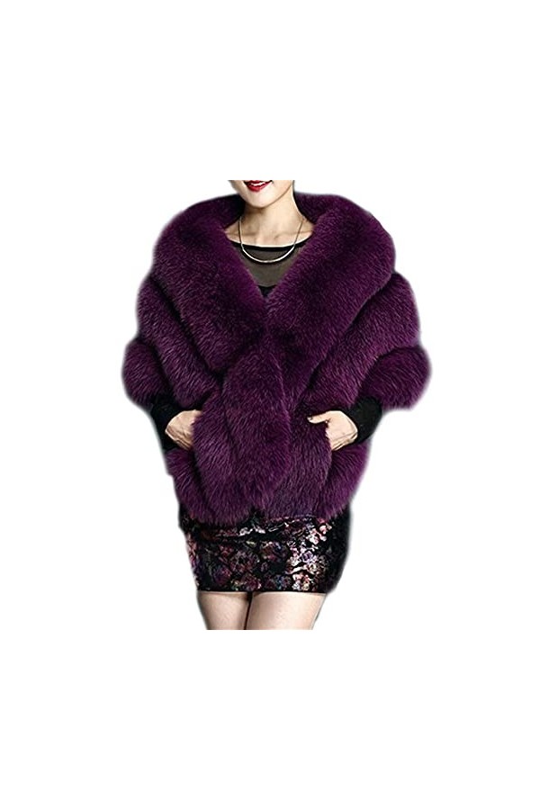 FOLOBE Mariage Faux Fourrure Foulards Veste étoles Femmes épaissir Faux Fourrure écharpe châles Hausser Poncho Chaud pour la 