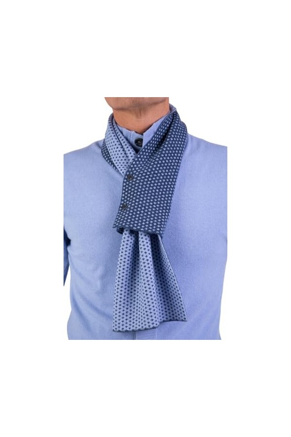 Écharpe pour homme en cachemire fabriquée en Italie, écharpe boutons bicolore pour femme, cache-cou en cachemire dhiver unis