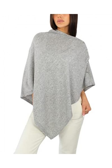 Wins Poncho en cachemire mélangé pour femmes - Fabriqué en Italie Rose fuschia 