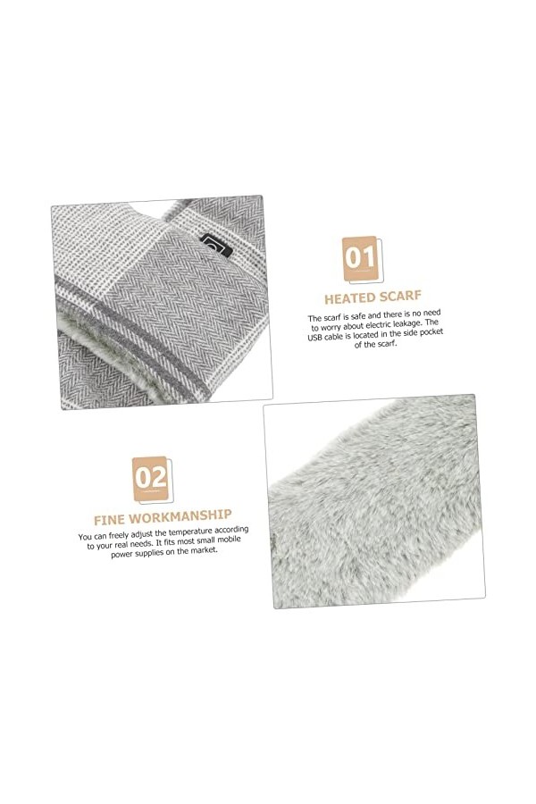 GLEAVI 5 Pièces Écharpe Chauffante Châle Enveloppements Pour Femmes Châles Pour Femmes Habillés Coussins Chauffants Sans Fil 